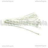 50 Chiodi o Spilli con pallina in rame Silver Plated 45x0.5mm